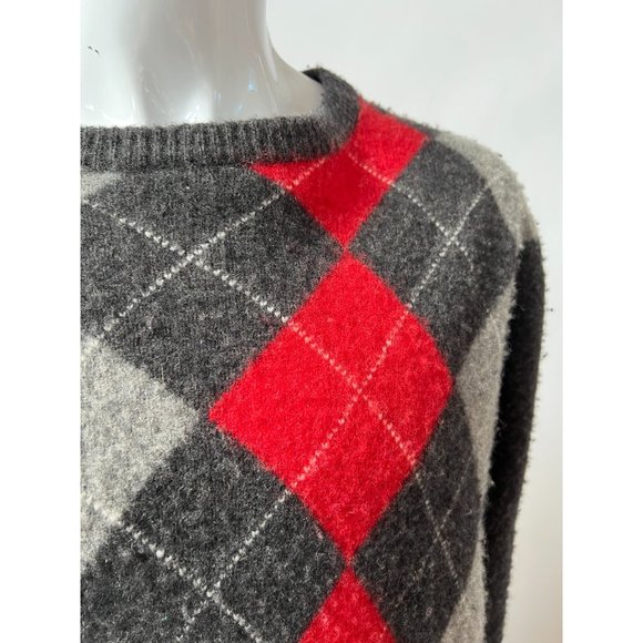 Jos. A. Bank Argyle Sweater Big and Tall XXL Grey Argyle 80% Lambs Wool 20% Ny - Picture 2 of 15